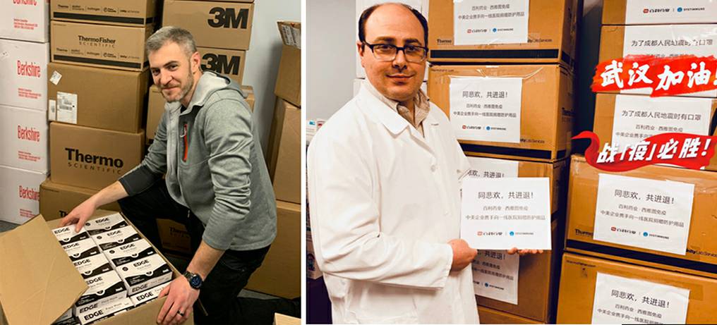 为第一批物资捐赠付出努力的中美同事.jpg 为第一批物资捐赠付出努力的中美同事.jpg